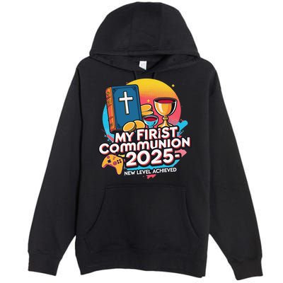 My 1st First Communion 2025 Video Game Controller Premium Pullover Hoodie
