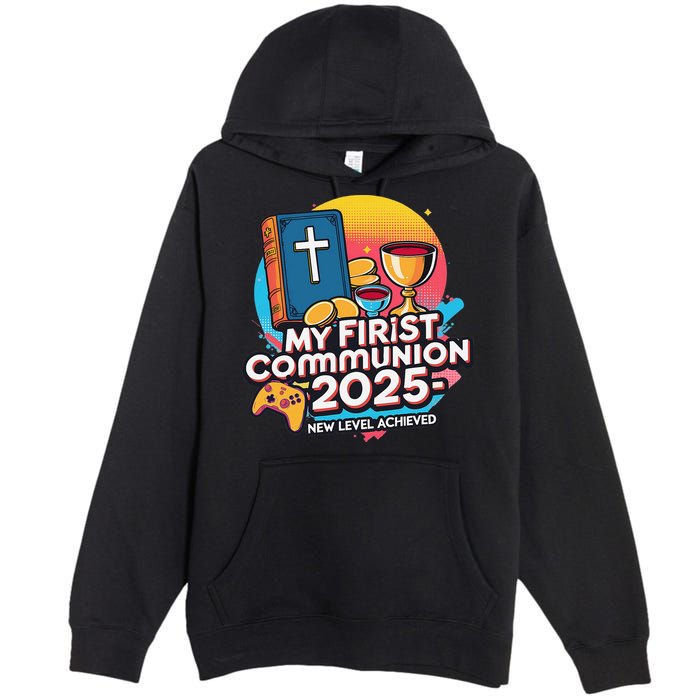 My 1st First Communion 2025 Video Game Controller Premium Pullover Hoodie