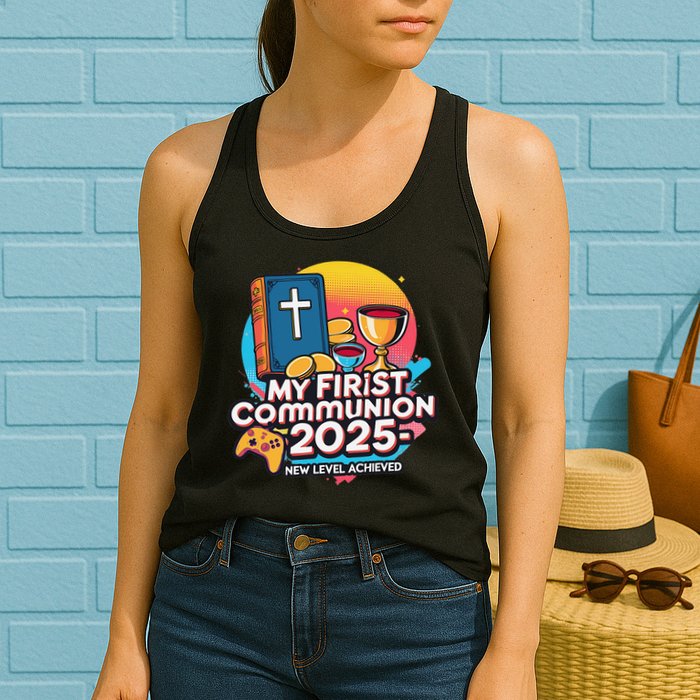 My 1st First Communion 2025 Video Game Controller Womens Tank Top
