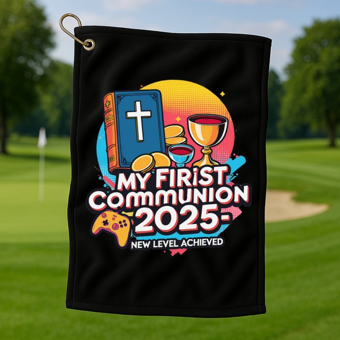 My 1st First Communion 2025 Video Game Controller Golf Towel
