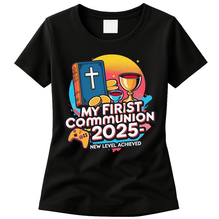 My 1st First Communion 2025 Video Game Controller Womens T-Shirt