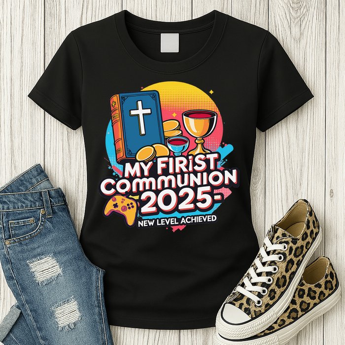 My 1st First Communion 2025 Video Game Controller Womens T-Shirt