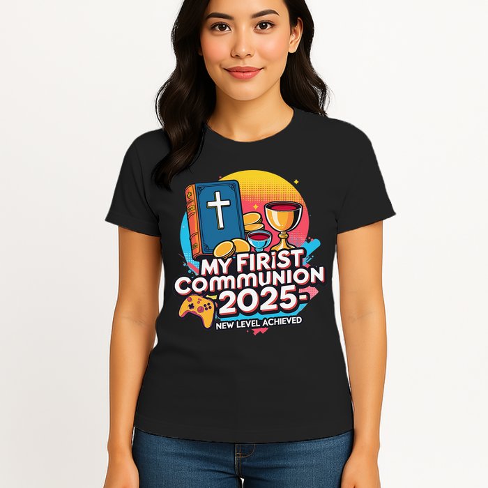 My 1st First Communion 2025 Video Game Controller Womens T-Shirt