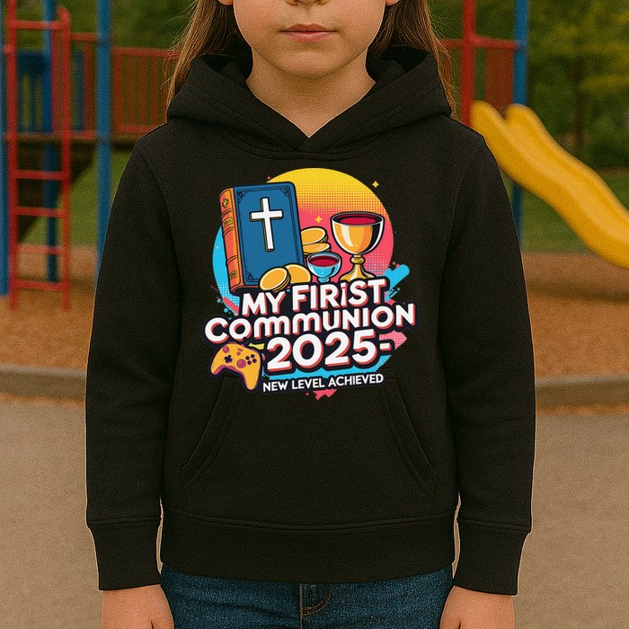 My 1st First Communion 2025 Video Game Controller Kids Hoodie