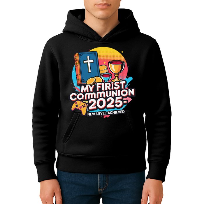 My 1st First Communion 2025 Video Game Controller Kids Hoodie