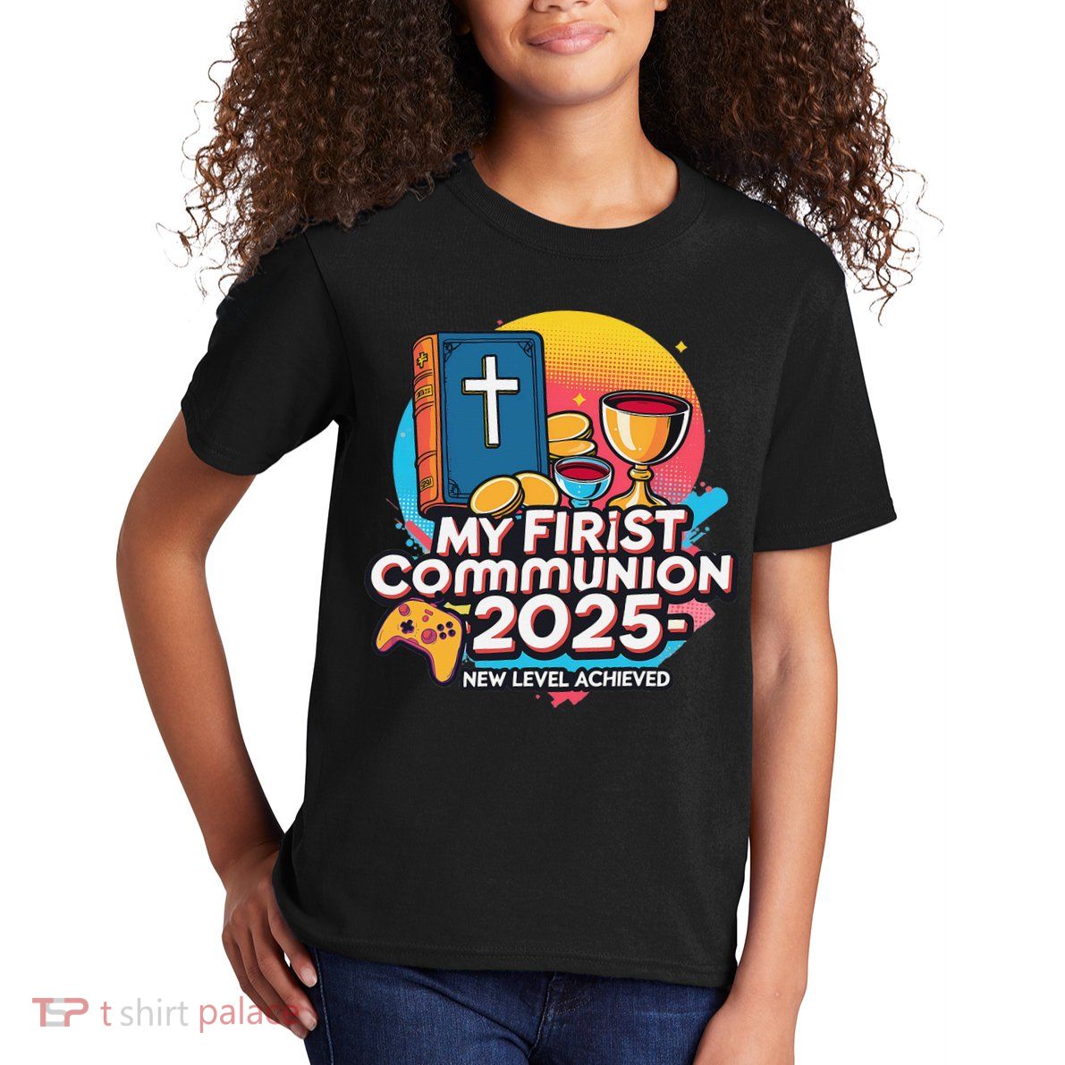 My 1st First Communion 2025 Video Game Controller Kids T-Shirt
