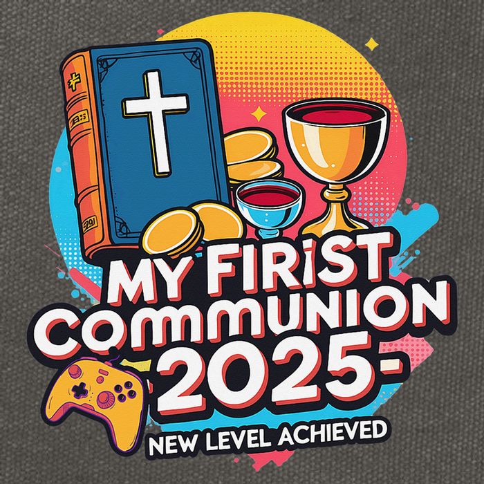My 1st First Communion 2025 Video Game Controller Cotton Canvas Backpack