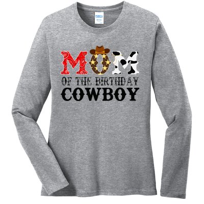 Mom 1st First Birthday Cowboy Western Rodeo Party Matching Ladies Long Sleeve Shirt