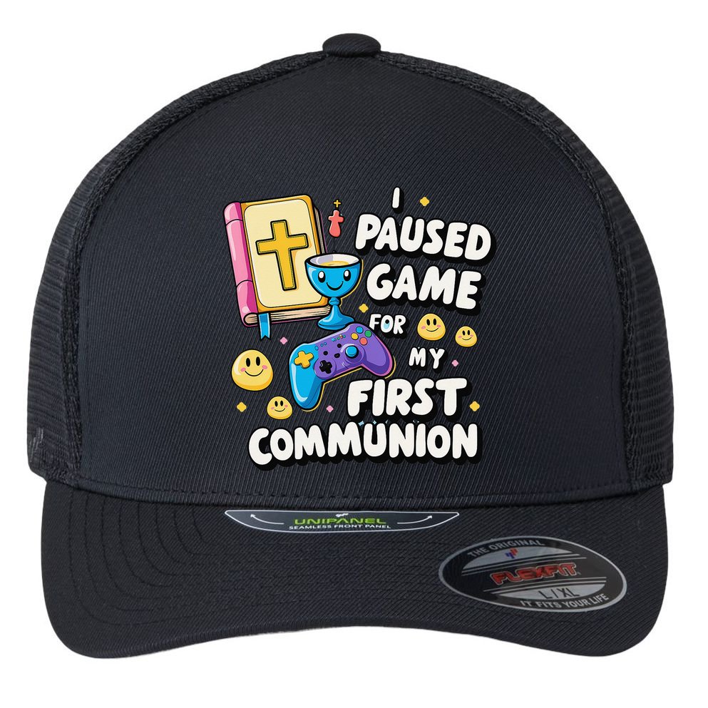My 1st First Communion Video Game Controller Flexfit Unipanel Trucker Cap