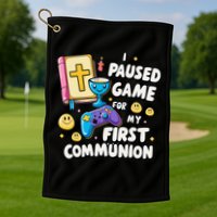My 1st First Communion Video Game Controller Golf Towel