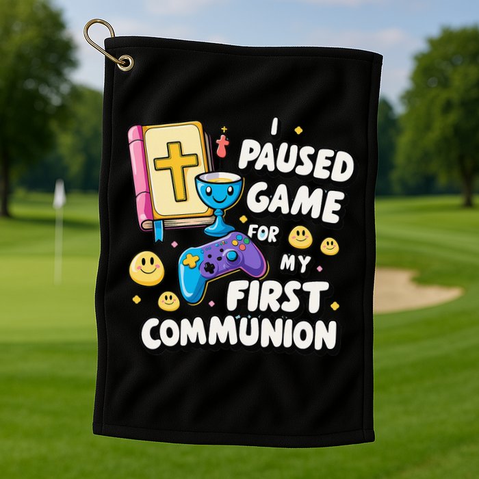 My 1st First Communion Video Game Controller Golf Towel