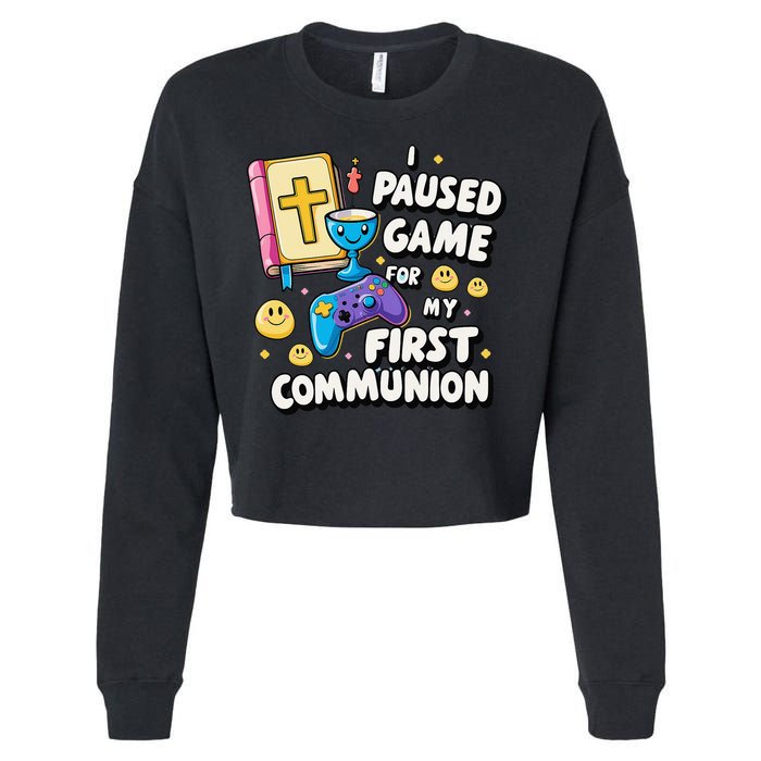 My 1st First Communion Video Game Controller Cropped Pullover Crew