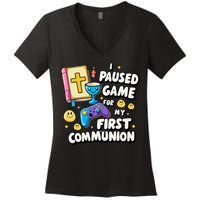 My 1st First Communion Video Game Controller Women's V-Neck T-Shirt