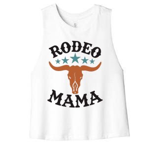 Mama 1st First Birthday Cowboy Western Rodeo Women's Racerback Cropped Tank