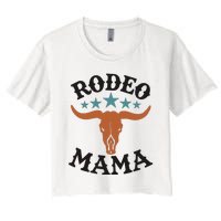 Mama 1st First Birthday Cowboy Western Rodeo Women's Crop Top Tee