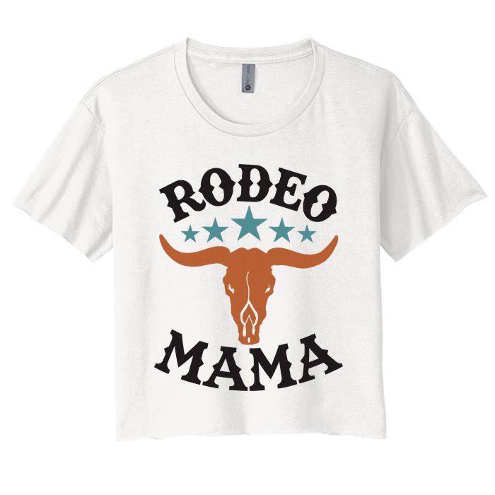 Mama 1st First Birthday Cowboy Western Rodeo Women's Crop Top Tee