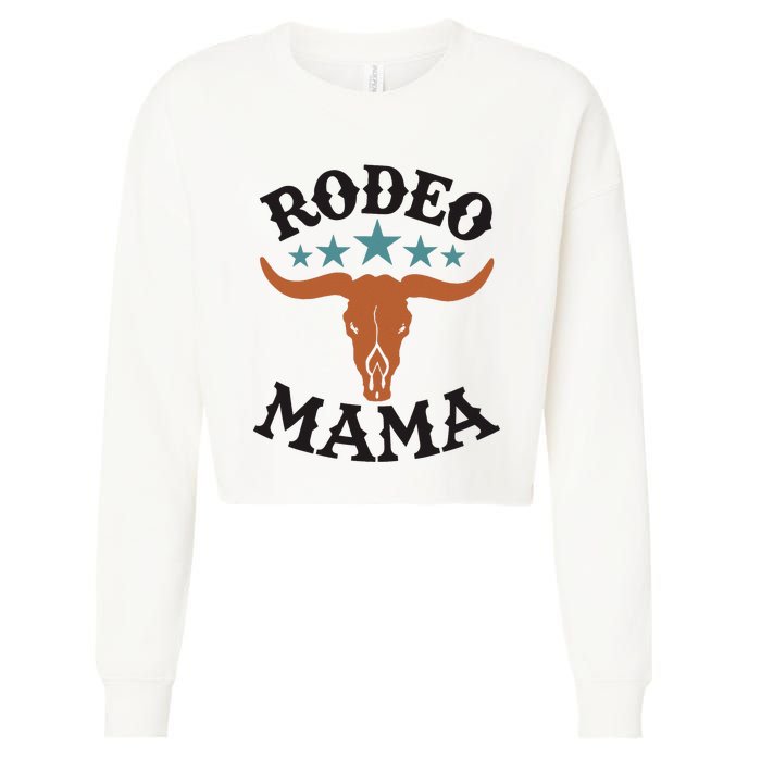 Mama 1st First Birthday Cowboy Western Rodeo Cropped Pullover Crew