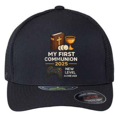 My 1st First Communion 2025 Video Game Catholic Flexfit Unipanel Trucker Cap