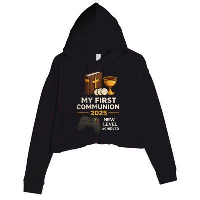 My 1st First Communion 2025 Video Game Catholic Crop Fleece Hoodie