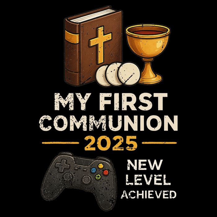 My 1st First Communion 2025 Video Game Catholic Youth Performance Sprint T-Shirt