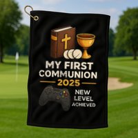 My 1st First Communion 2025 Video Game Catholic Golf Towel