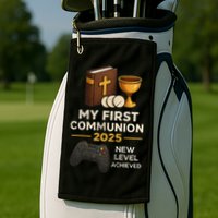 My 1st First Communion 2025 Video Game Catholic Golf Towel