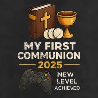 My 1st First Communion 2025 Video Game Catholic Golf Towel