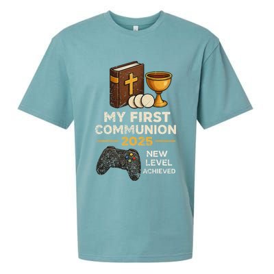 My 1st First Communion 2025 Video Game Catholic Sueded Cloud Jersey T-Shirt