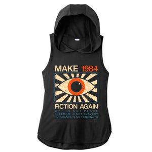 Make 1984 Fiction Again Dystopian Ladies PosiCharge Tri-Blend Wicking Draft Hoodie Tank