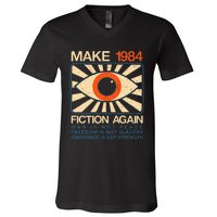 Make 1984 Fiction Again Dystopian V-Neck T-Shirt