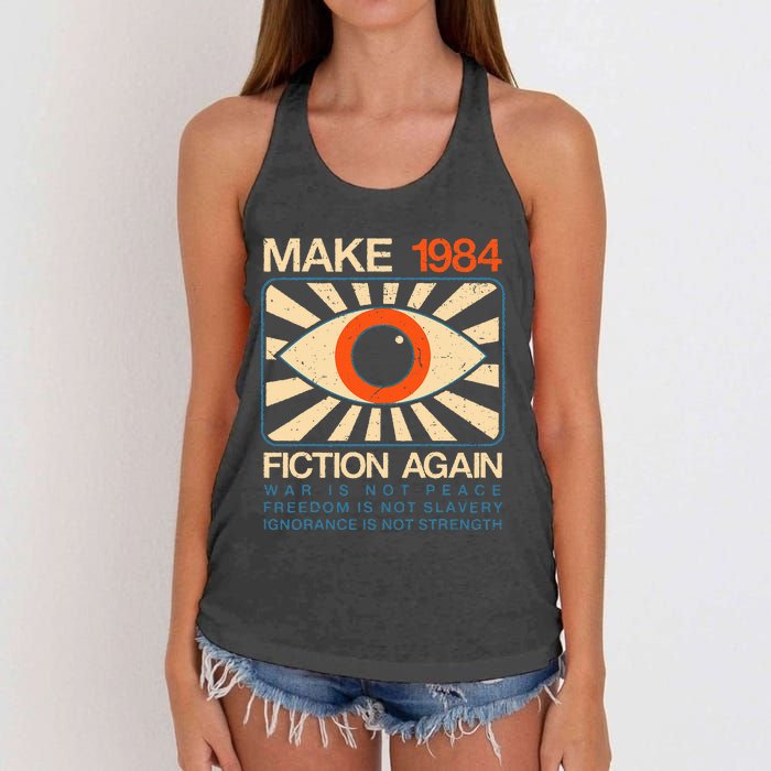 Make 1984 Fiction Again Dystopian Women's Knotted Racerback Tank