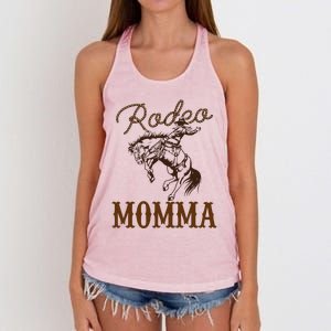 Momma 1st First Birthday Cowboy Mom Western Rodeo Party Women's Knotted Racerback Tank