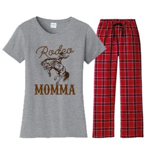 Momma 1st First Birthday Cowboy Mom Western Rodeo Party Women's Flannel Pajama Set