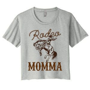 Momma 1st First Birthday Cowboy Mom Western Rodeo Party Women's Crop Top Tee