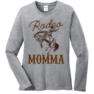 Momma 1st First Birthday Cowboy Mom Western Rodeo Party Ladies Long Sleeve Shirt