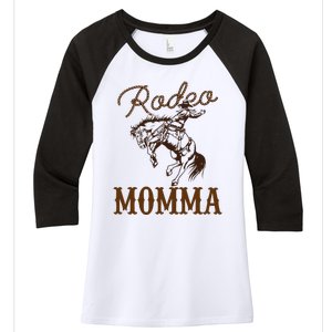 Momma 1st First Birthday Cowboy Mom Western Rodeo Party Women's Tri-Blend 3/4-Sleeve Raglan Shirt