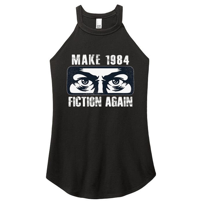 Make 1984 Fiction Again Big Brother is Watching you Women's Perfect Tri Rocker Tank