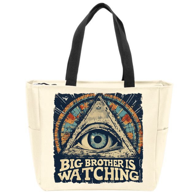 Make 1984 Fiction Again Big Brother Is Watching You Zip Tote Bag