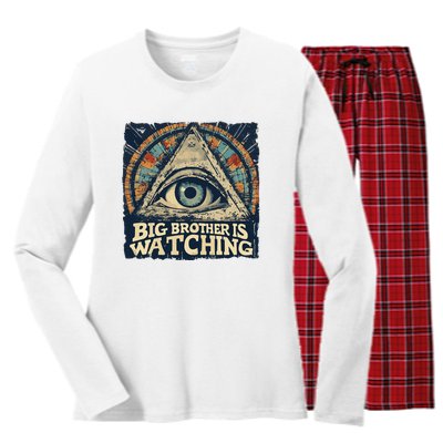 Make 1984 Fiction Again Big Brother Is Watching You Women's Long Sleeve Flannel Pajama Set 