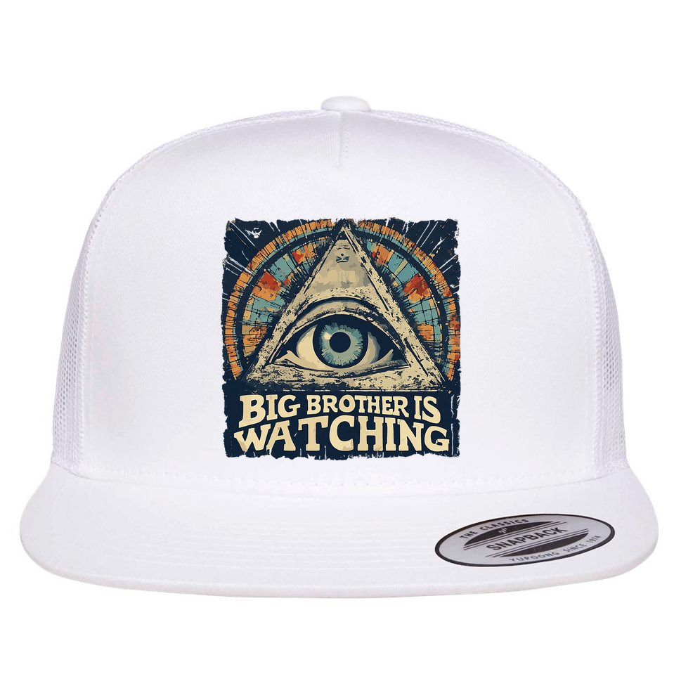 Make 1984 Fiction Again Big Brother Is Watching You Flat Bill Trucker Hat