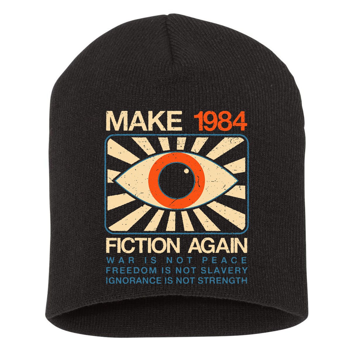Make 1984 Fiction Again Dystopian Short Acrylic Beanie