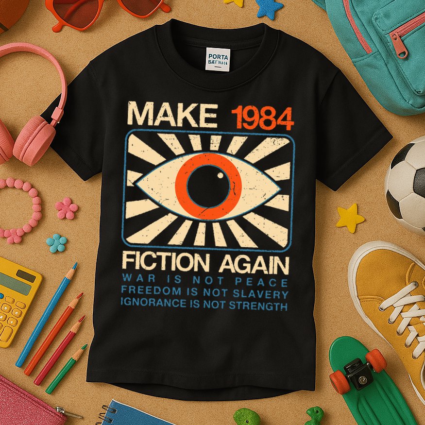 Make 1984 Fiction Again Dystopian Kids T-Shirt