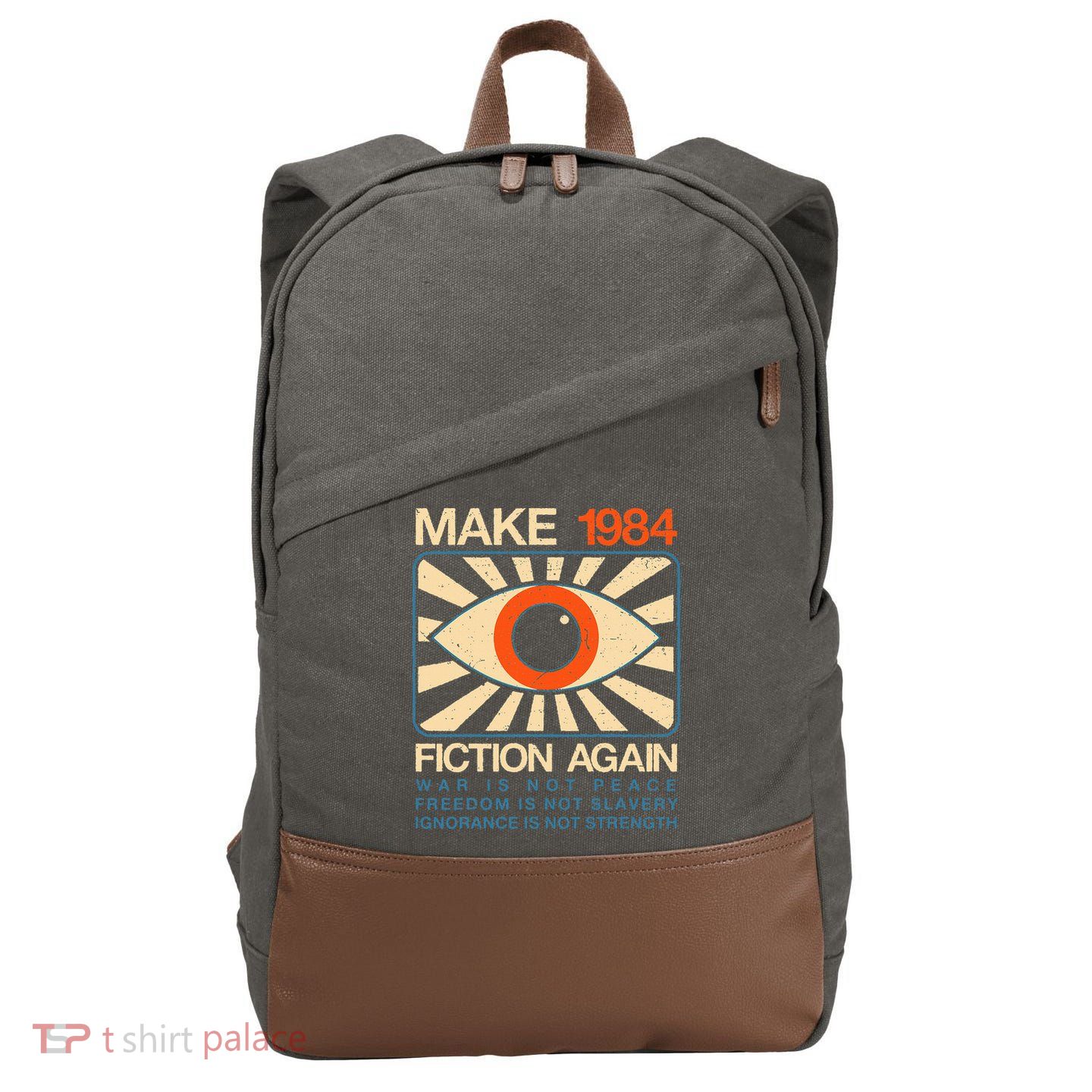 Make 1984 Fiction Again Dystopian Cotton Canvas Backpack
