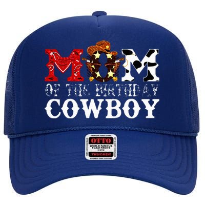 Mom 1st First Birthday Cowboy Western Rodeo High Crown Mesh Back Trucker Hat