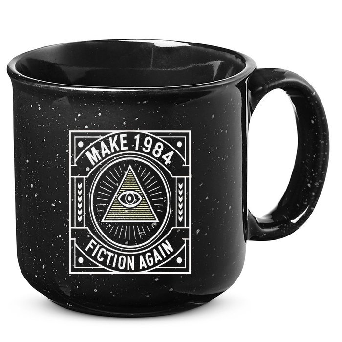 Make 1984 Fiction Again Allseeing Eye Dystopian 15oz Campfire Ceramic Mug
