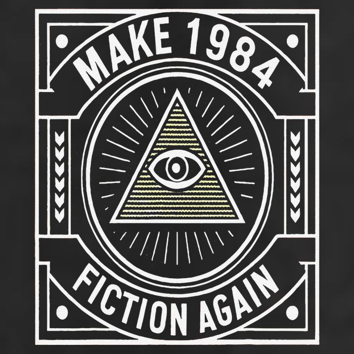 Make 1984 Fiction Again Allseeing Eye Dystopian 15oz Campfire Ceramic Mug
