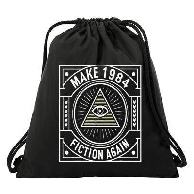 Make 1984 Fiction Again Allseeing Eye Dystopian Drawstring Bag