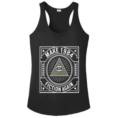 Make 1984 Fiction Again Allseeing Eye Dystopian Ladies PosiCharge Competitor Racerback Tank