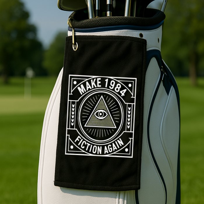 Make 1984 Fiction Again Allseeing Eye Dystopian Golf Towel