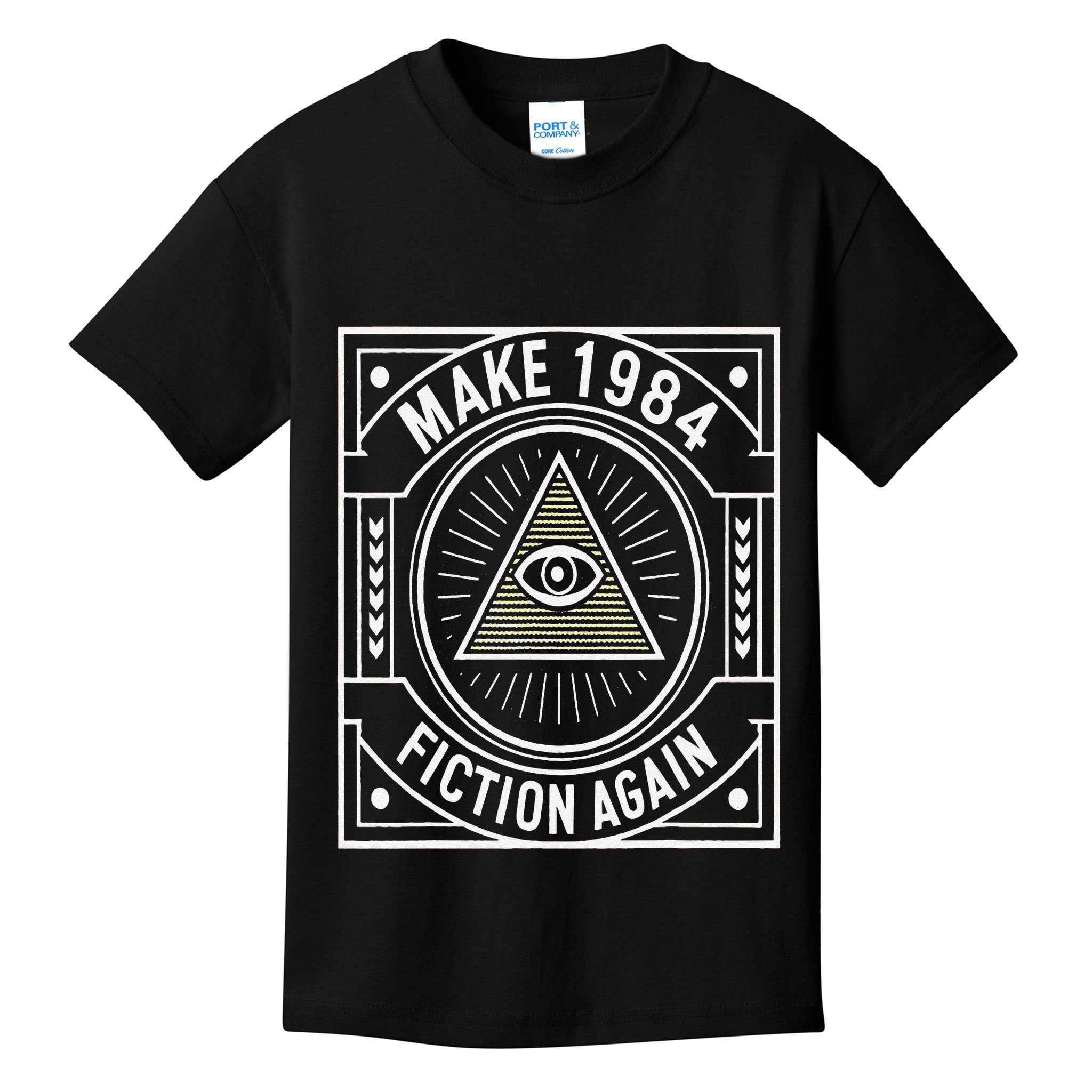 Make 1984 Fiction Again Allseeing Eye Dystopian Kids T-Shirt